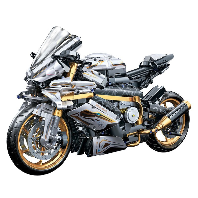 Brick MOC Gold Cyberpunk Superbike | 2000pcs - Brick Car Merchant