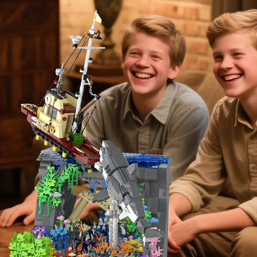 Brick MOC Great White Sharks Attack | 2932pcs - Brick Car Merchant