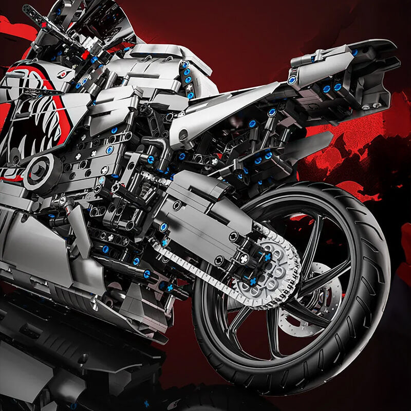 Brick MOC Gunmetal Shark Japanese Sportbike | 2127pcs - Brick Car Merchant