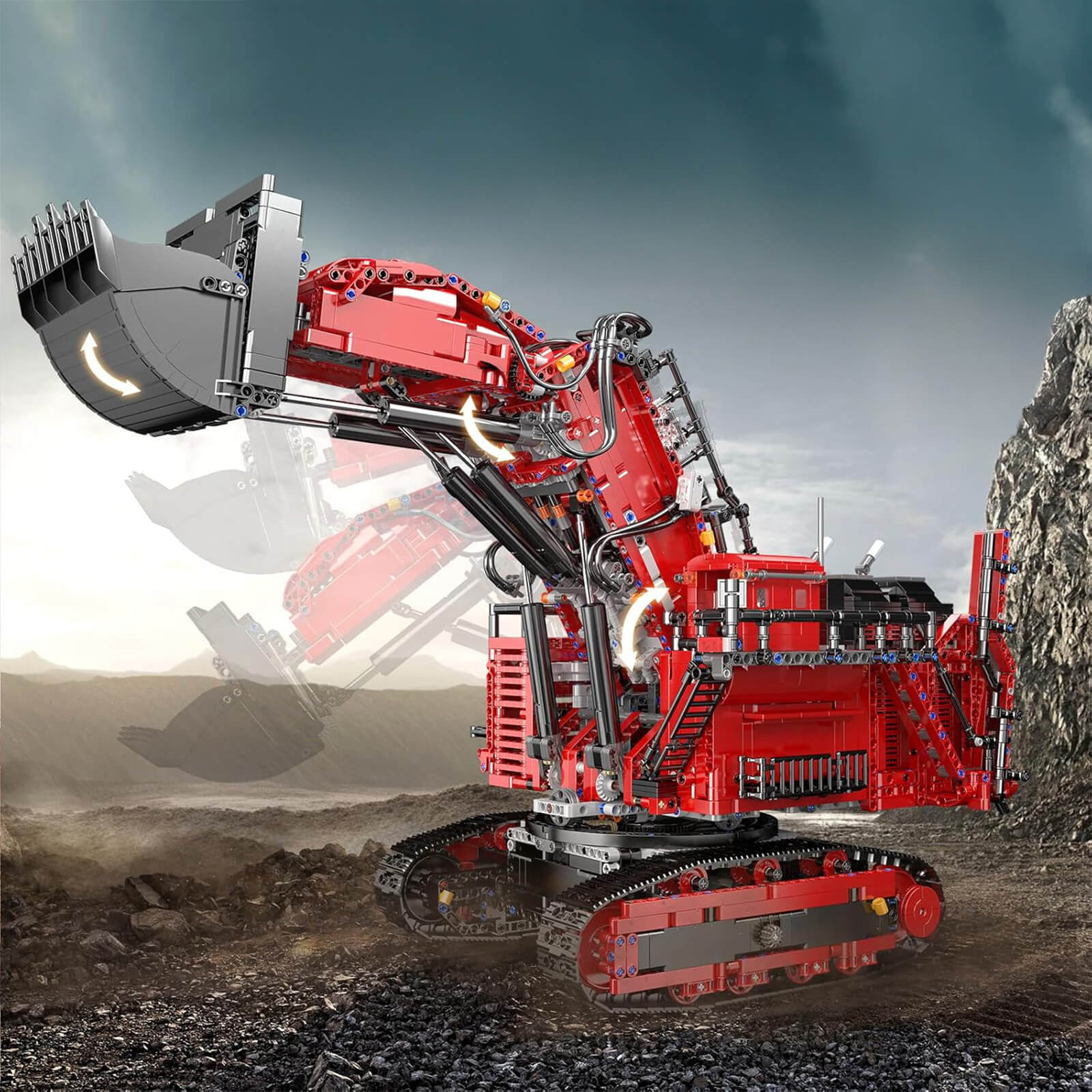 Brick MOC Heavy-Duty RC Excavator | 4766pcs - Brick Car Merchant