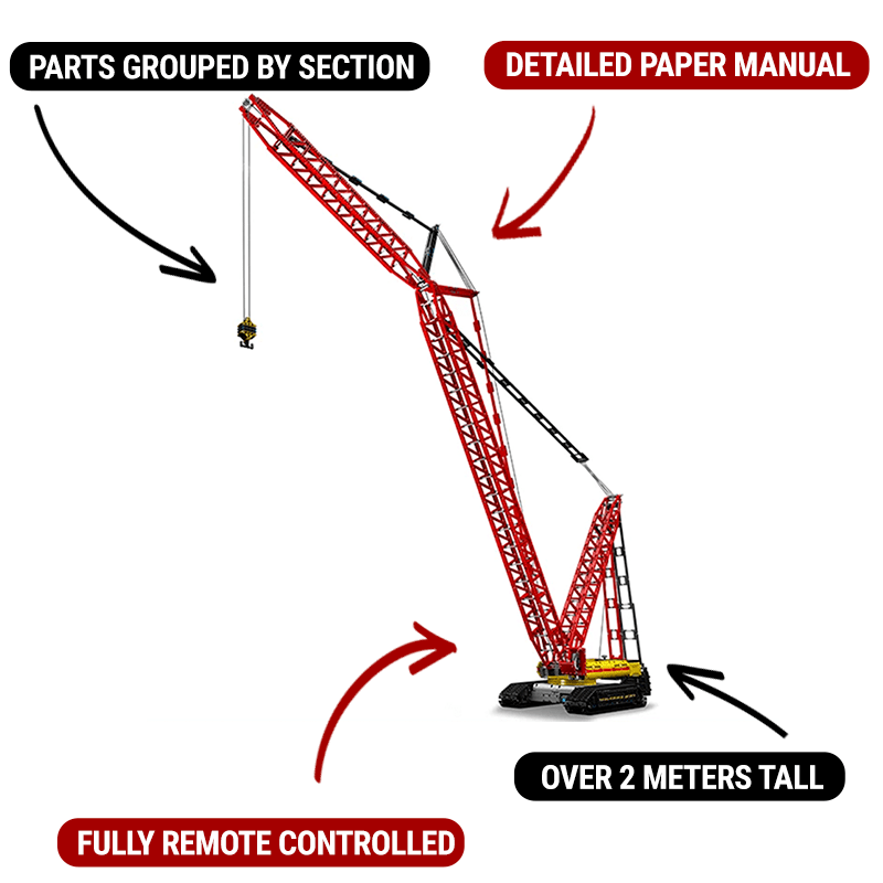 Brick MOC Heavy Lift Crawler Crane | 4318pcs - Brick Car Merchant