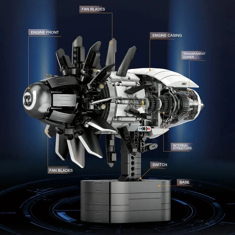 Brick MOC High-Bypass Turbofan Engine | 1351pcs - Brick Car Merchant
