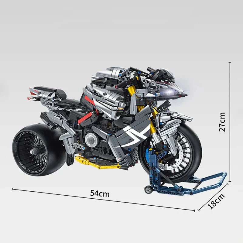 Brick MOC Hyper Naked Street Bike | 2426pcs - Brick Car Merchant