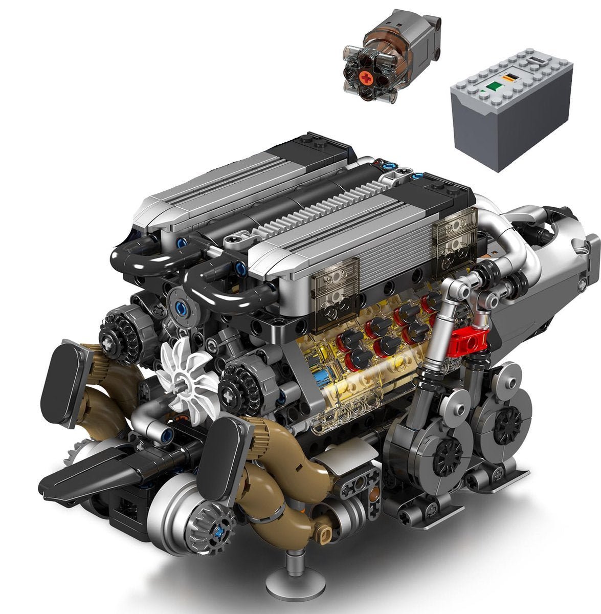 Brick MOC Hypercar W16 Engine | 952pcs - Brick Car Merchant