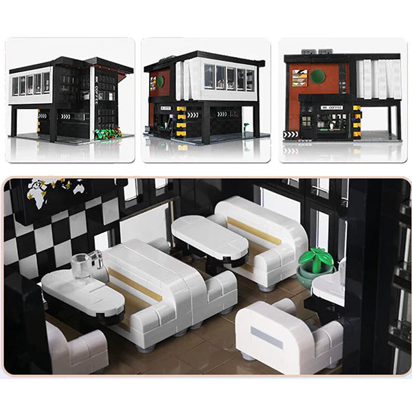 Brick MOC European Modern Cafe | 2727pcs - Brick Car Merchant