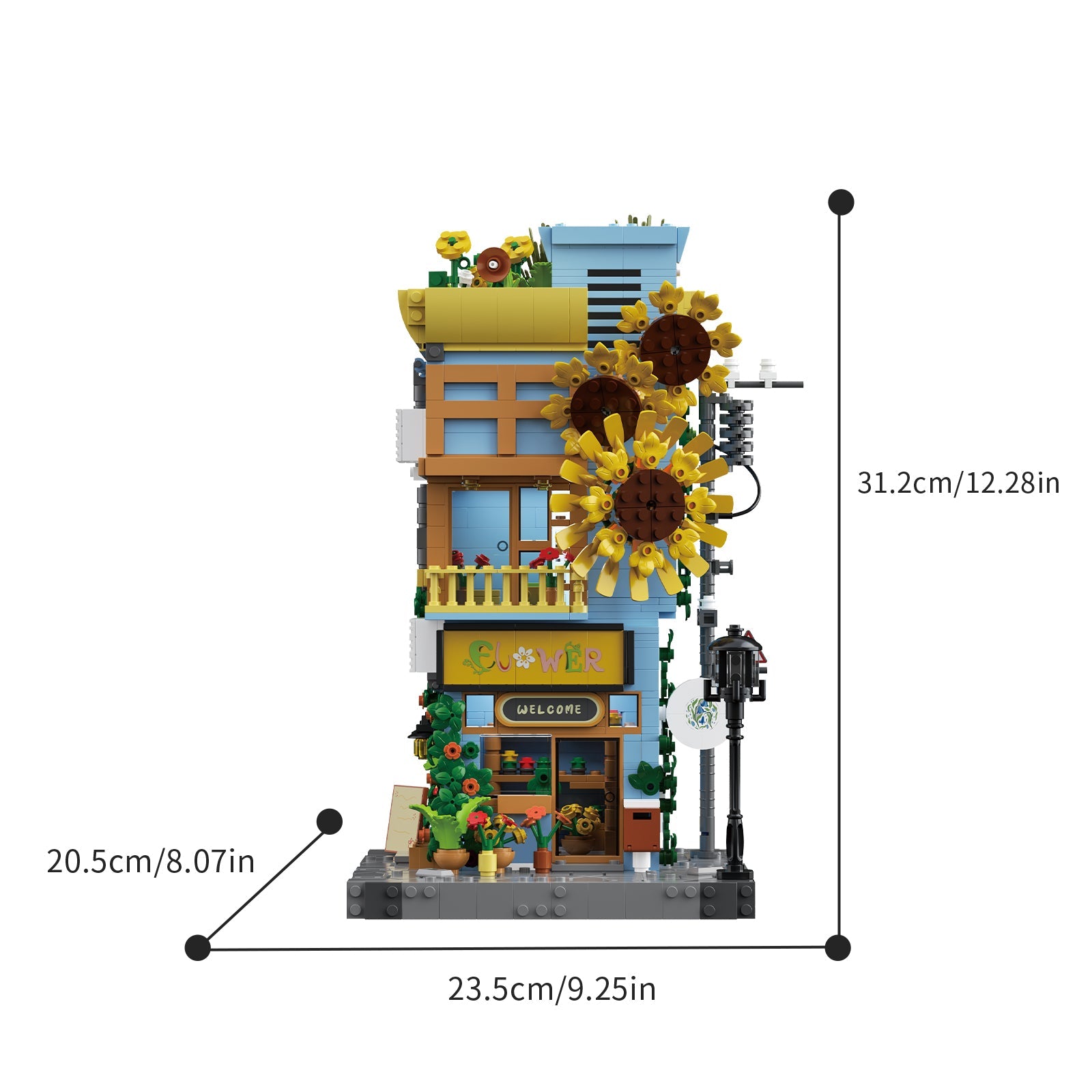 Brick MOC The Sunflower House | 1582pcs - Brick Car Merchant