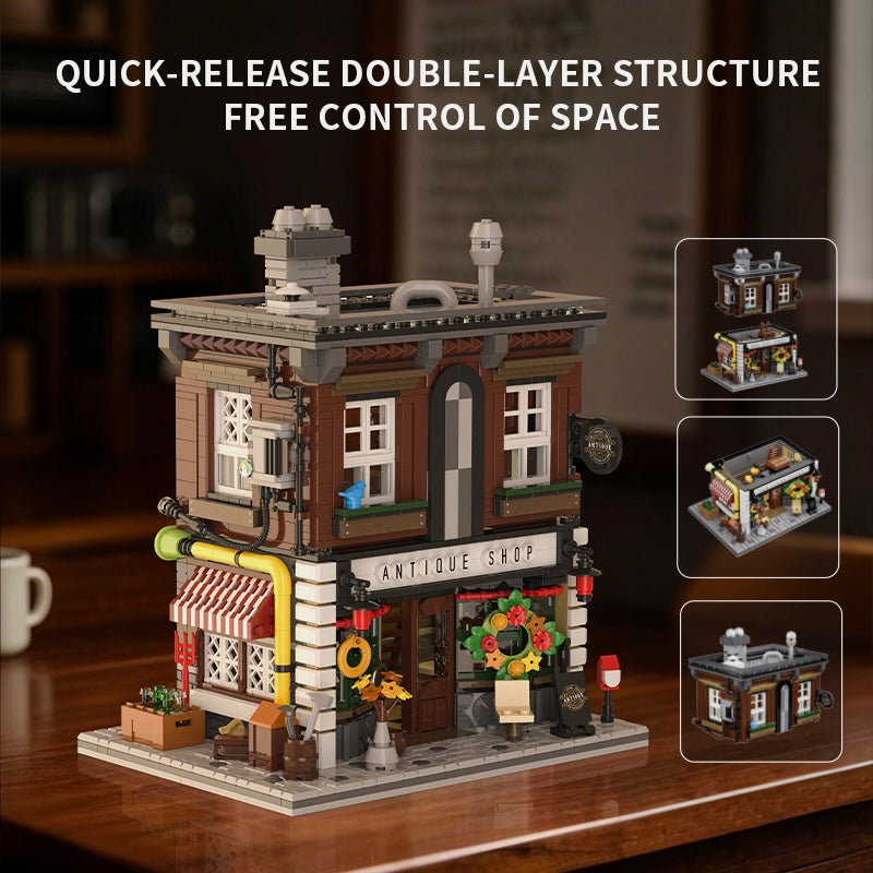 Brick MOC Vintage Antique Shop | 1954pcs - Brick Car Merchant