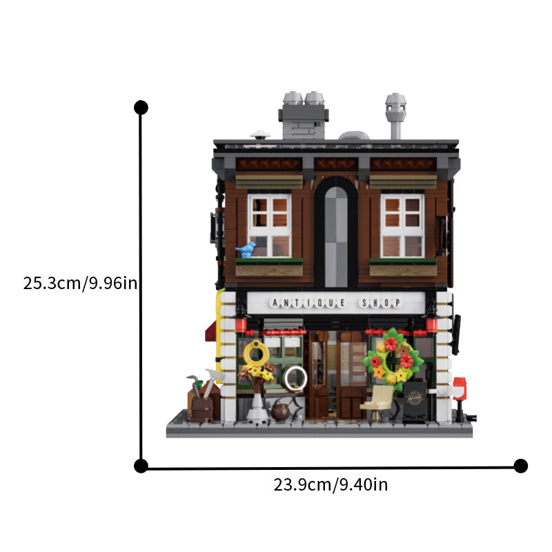 Brick MOC Vintage Antique Shop | 1954pcs - Brick Car Merchant