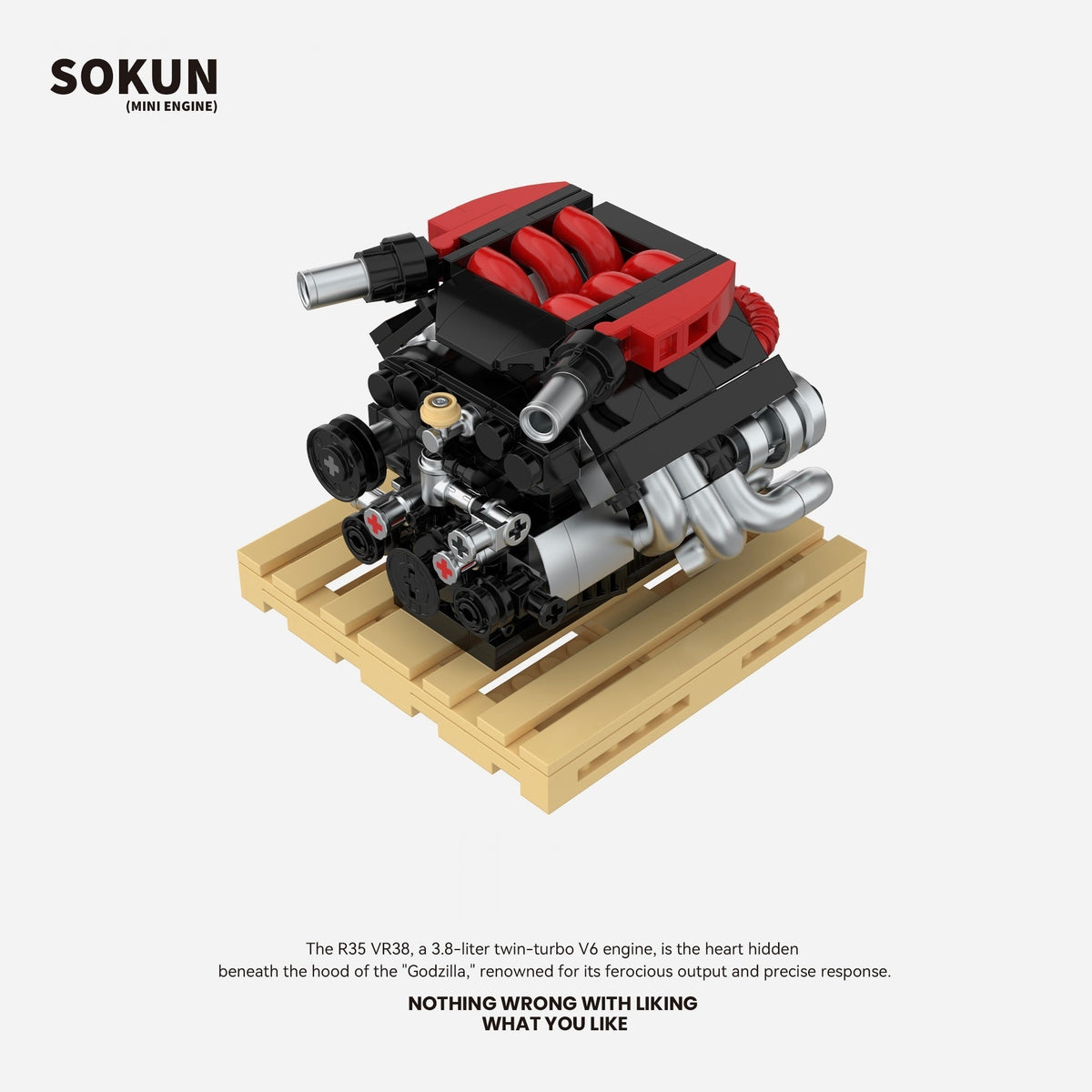 Brick MOC Nissan GT-R R35 VR38 Mini Engine - Brick Car Merchant