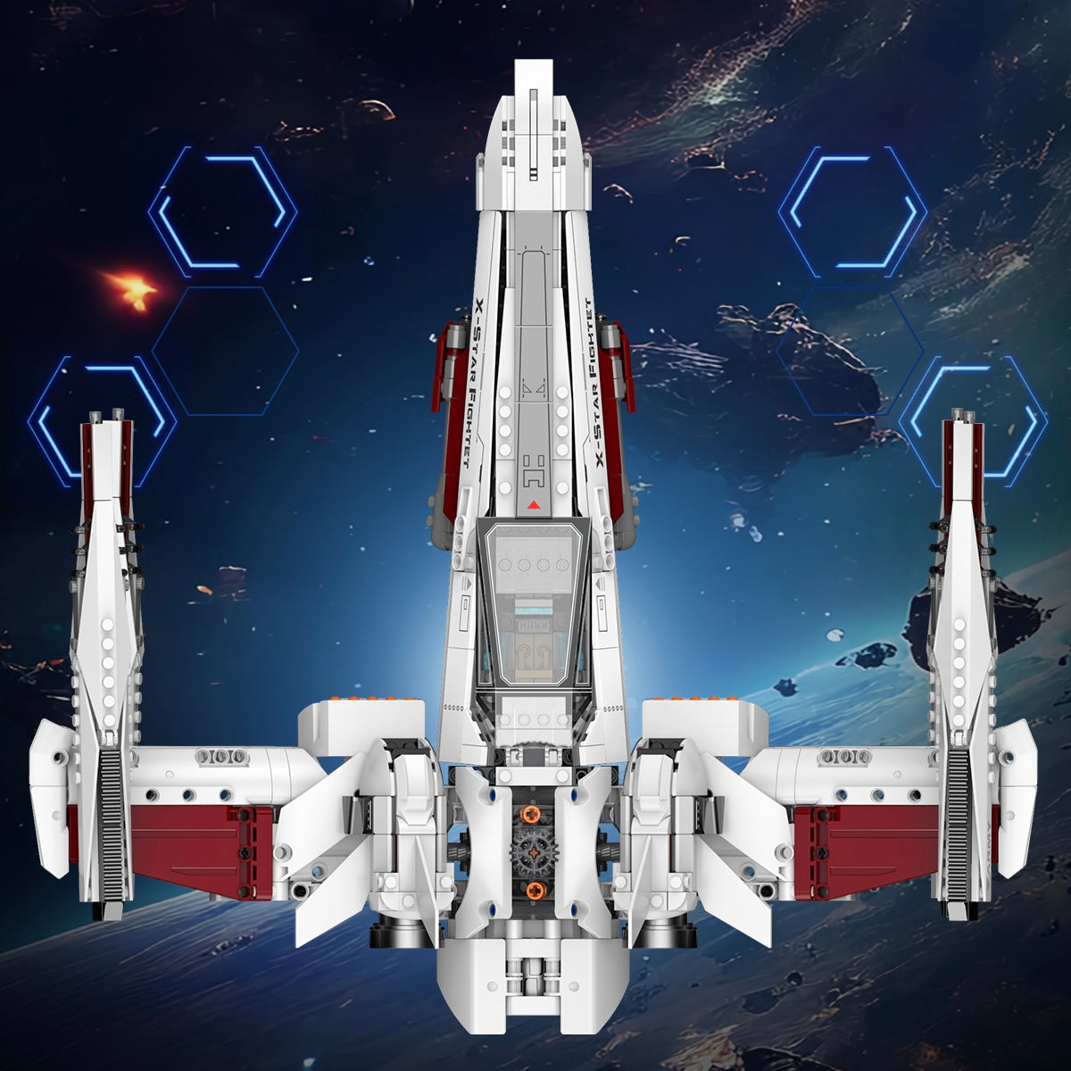 Nexus Wing Space Fighter building kit - detail view 4 - Brick Car Merchant