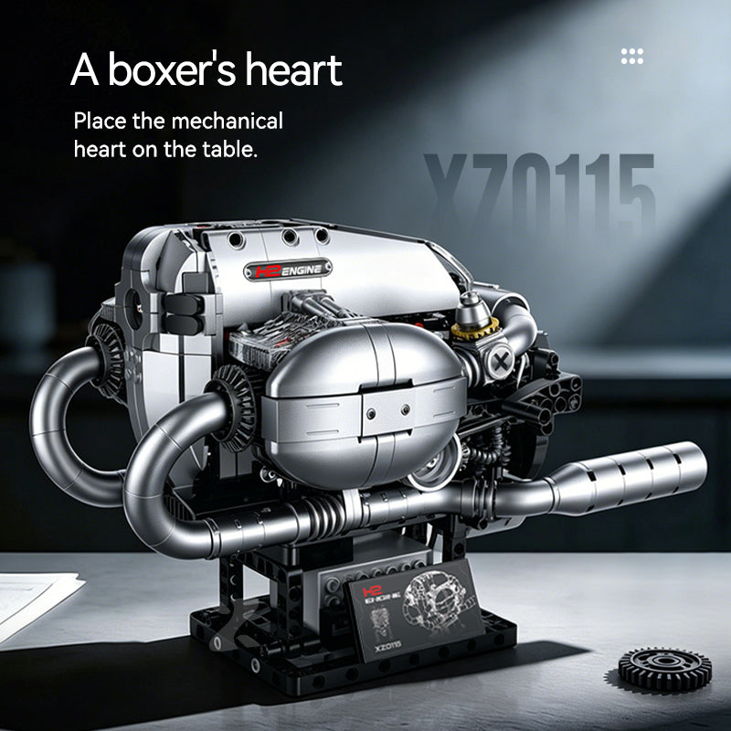 Brick MOC BMW Boxer H2 Motorised Engine | 918 pieces - Brick Car Merchant