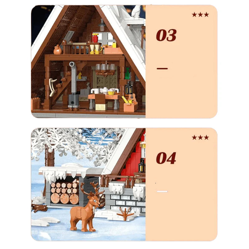 Brick MOC Winter Cabin | 2354pcs - Brick Car Merchant