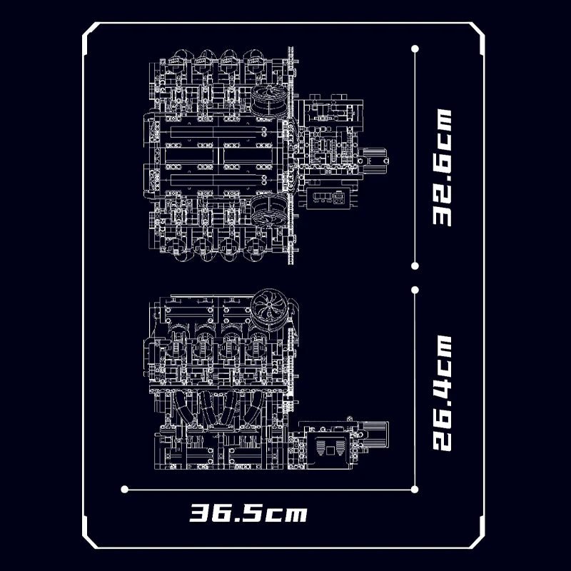 Brick MOC Italian F488 V8 Engine | 2717pcs - Brick Car Merchant