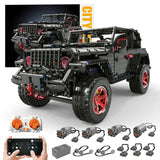 LEGO MOC Jeep Wrangler "Dark Matter" Off-Road Building Kit | Remote Control, Opening Features, Trailer Hook, LED Lights, All-Terrain, 2272 pcs - Brick Car Merchant LEGO MOC Jeep Wrangler "Dark Matter" Off-Road Building Kit | Remote Control, Opening Features, Trailer Hook, LED Lights, All-Terrain, 2272 pcs - Brick Car Merchant