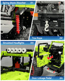 LEGO MOC Jeep Wrangler Off-Road Pickup Building Kit | Remote Control, Tank Steering, Drift Special, All-Terrain Damping, Opening Features, 2545 pcs - Brick Car Merchant LEGO MOC Jeep Wrangler Off-Road Pickup Building Kit | Remote Control, Tank Steering, Drift Special, All-Terrain Damping, Opening Features, 2545 pcs - Brick Car Merchant