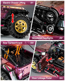 LEGO MOC Jeep Wrangler Plated Off-Road Pickup | Remote Control, Electric Chassis Lifting, Drift, All Terrain Drive, Damping, Opening Features, 2088 pcs - Brick Car Merchant LEGO MOC Jeep Wrangler Plated Off-Road Pickup | Remote Control, Electric Chassis Lifting, Drift, All Terrain Drive, Damping, Opening Features, 2088 pcs - Brick Car Merchant