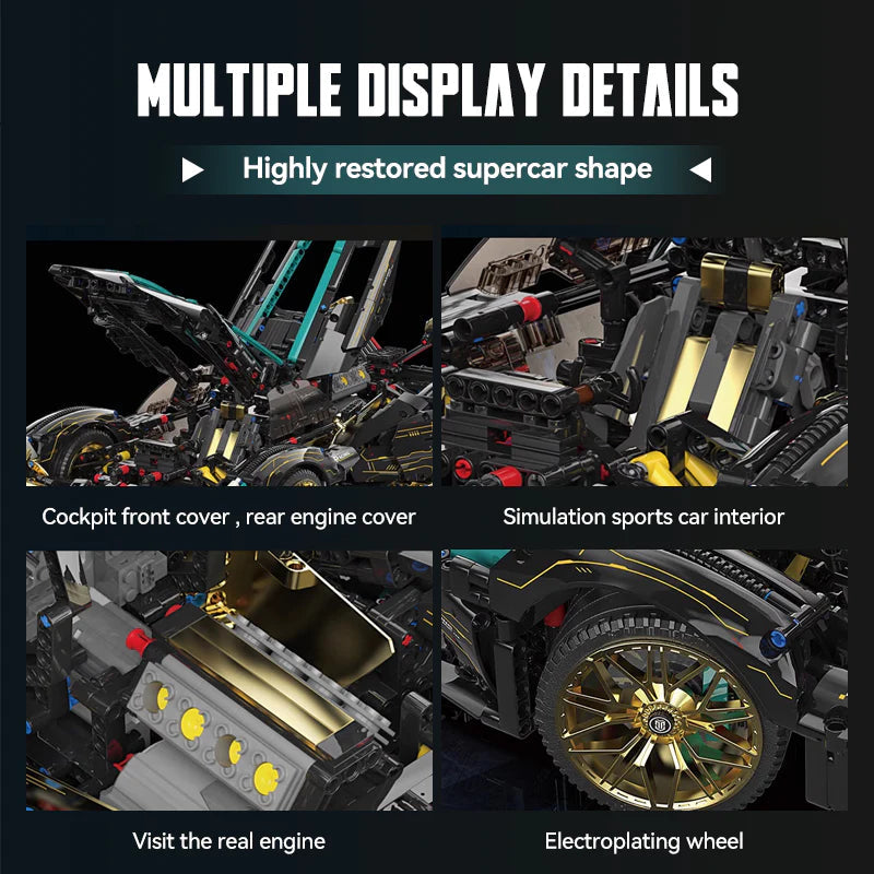 LEGO MOC Lamborghini Black Warrior | Remote Control, Opening Features, 2472 pcs - Brick Car Merchant LEGO MOC Lamborghini Black Warrior | Remote Control, Opening Features, 2472 pcs - Brick Car Merchant