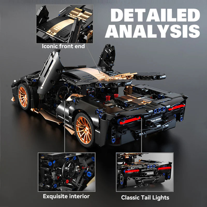 Brick MOC Lamborghini P1 Sports Car | Remote Control, Opening Features, 1309 pcs - Brick Car Merchant