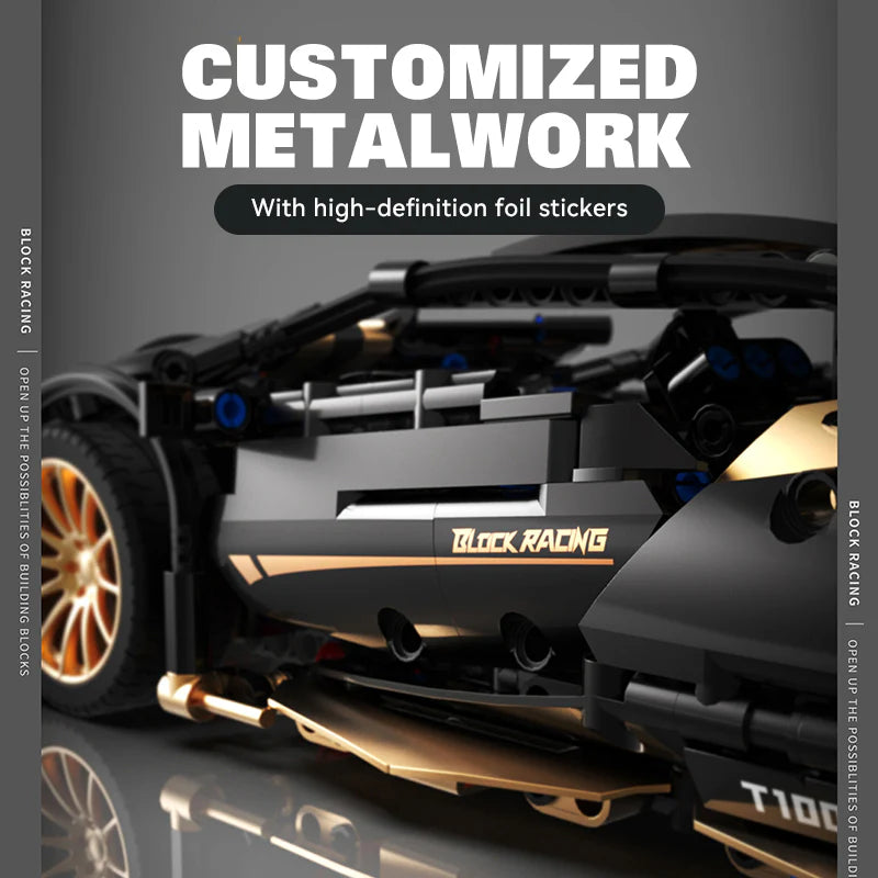Brick MOC Lamborghini P1 Sports Car | Remote Control, Opening Features, 1309 pcs - Brick Car Merchant