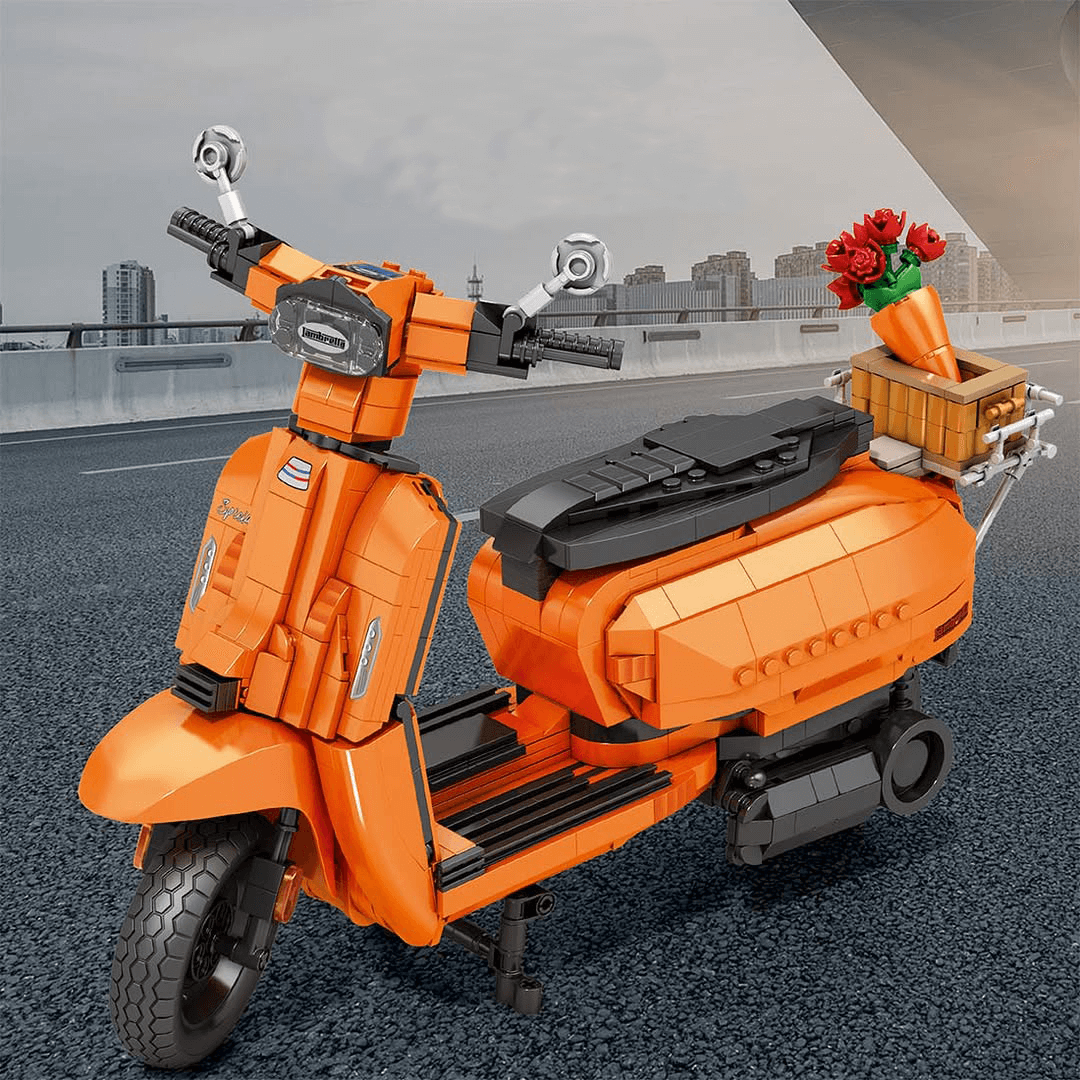 Brick MOC Lambretta V200 Special | 1168pcs - Brick Car Merchant