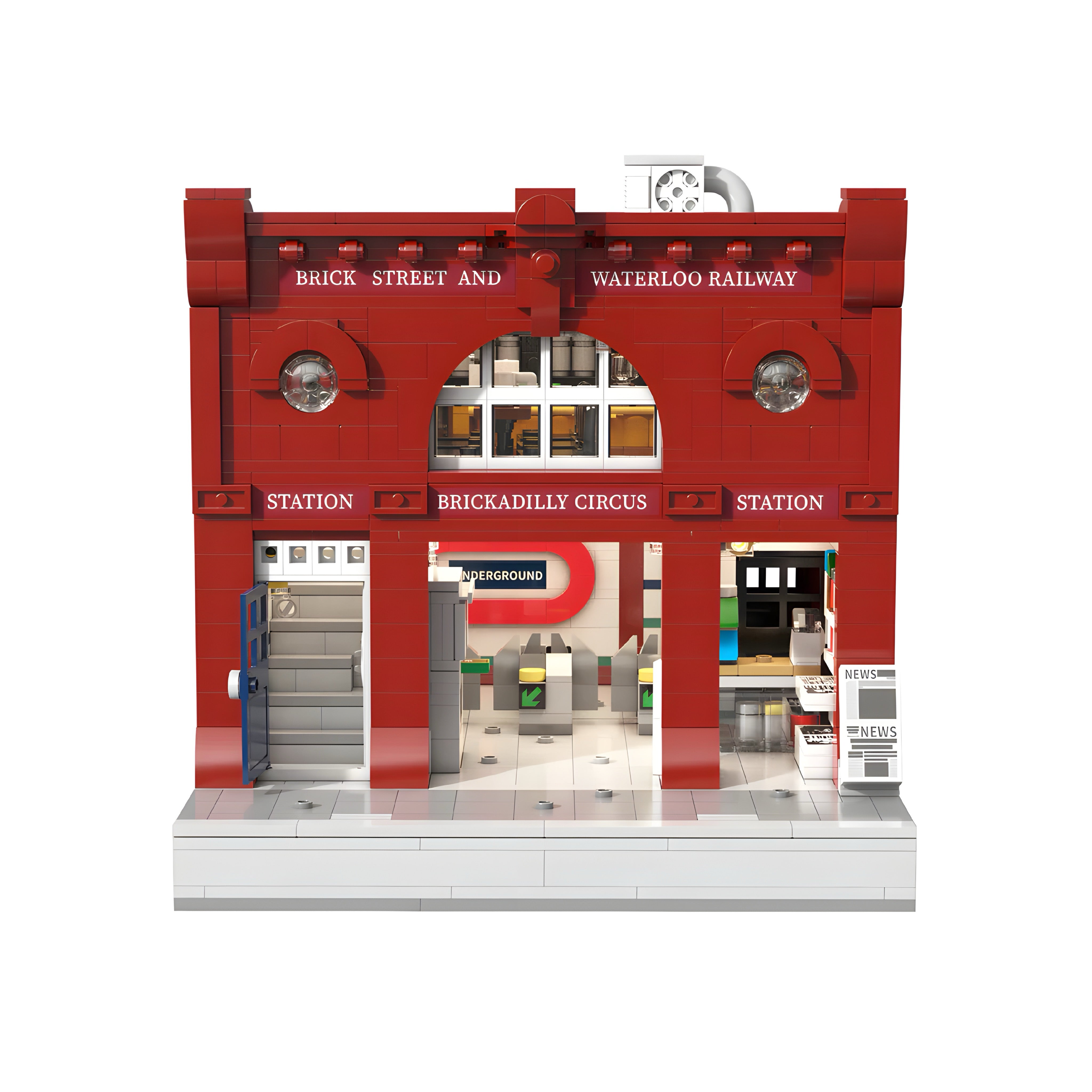 Brick MOC London Underground Station | 1834pcs - Brick Car Merchant
