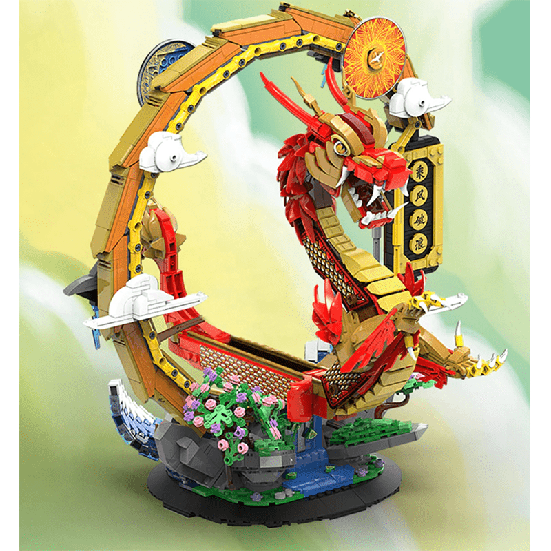 Brick MOC Long Teng Dragon Boat | 2037pcs - Brick Car Merchant
