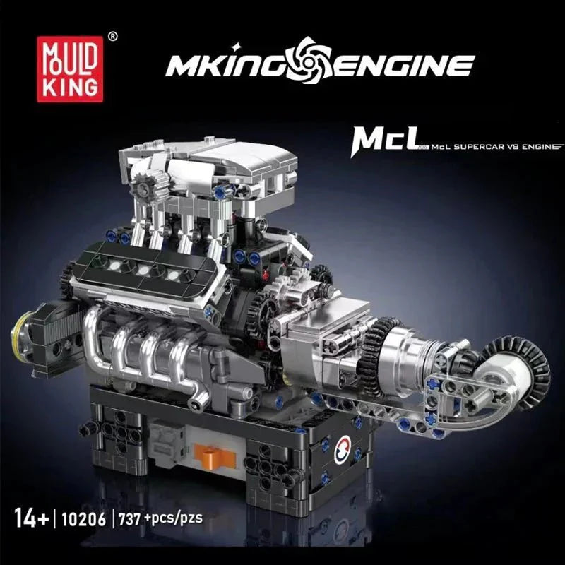 Brick MOC MCL Supercar V8 Engine | 737pcs - Brick Car Merchant