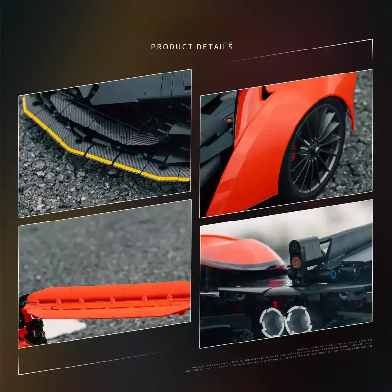 Brick MOC McLaren Solus-GT P1 Building Bricks Set | Remote Control, Spray Gradient Finish, Exclusive Molds, 2135pcs - Brick Car Merchant