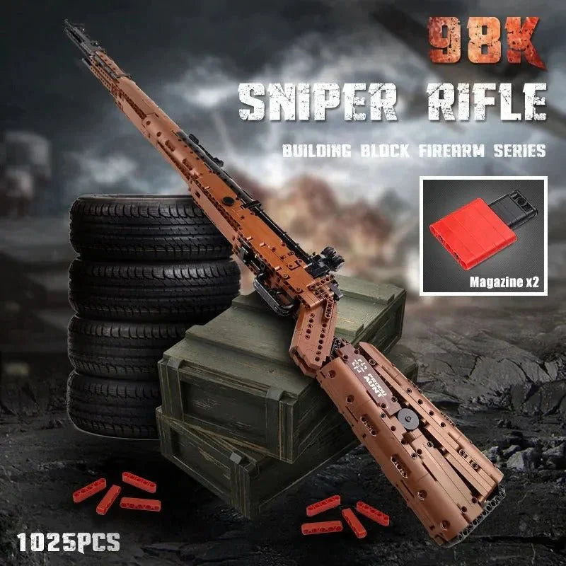 Brick MOC Military Mauser 98K Sniper Rifle | 1025 pcs - Brick Car Merchant