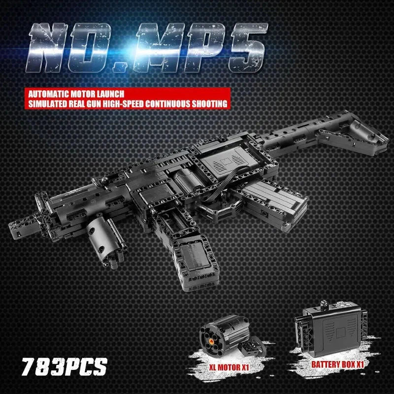 Brick MOC Military Motorized MP5 SMG | 796pcs - Brick Car Merchant