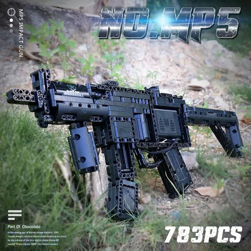 Brick MOC Military Motorized MP5 SMG | 796pcs - Brick Car Merchant