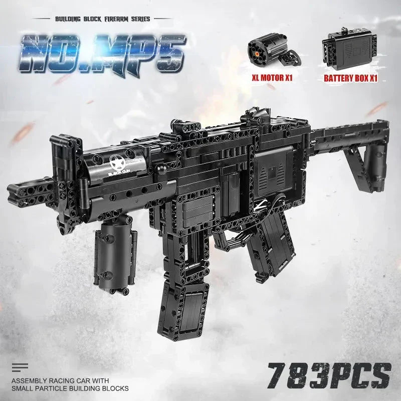 Brick MOC Military Motorized MP5 SMG | 796pcs - Brick Car Merchant