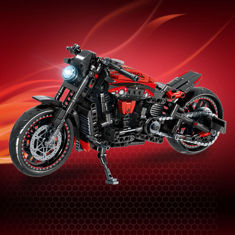 Brick MOC Modern Cruiser Motorcycle | 825pcs - Brick Car Merchant