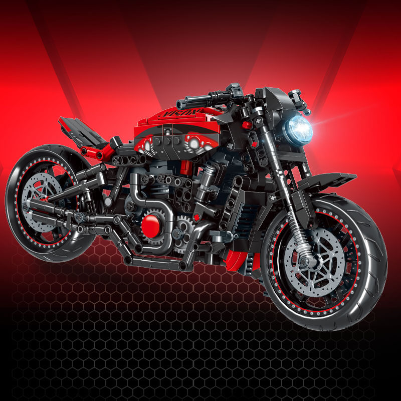 Brick MOC Modern Cruiser Motorcycle | 825pcs - Brick Car Merchant