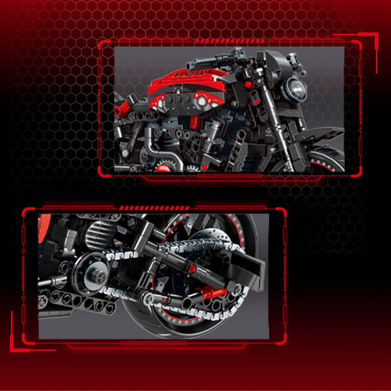 Brick MOC Modern Cruiser Motorcycle | 825pcs - Brick Car Merchant