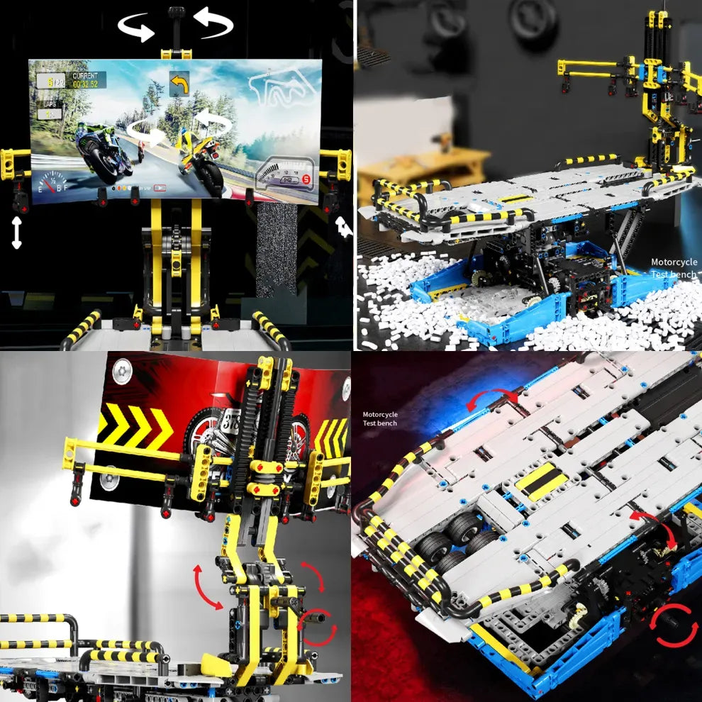 Brick MOC Motorcycle Simulation Test Bench | 1201pcs - Brick Car Merchant