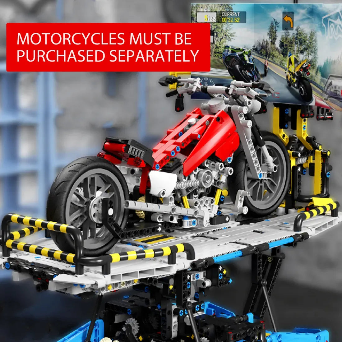 Brick MOC Motorcycle Simulation Test Bench | 1201pcs - Brick Car Merchant