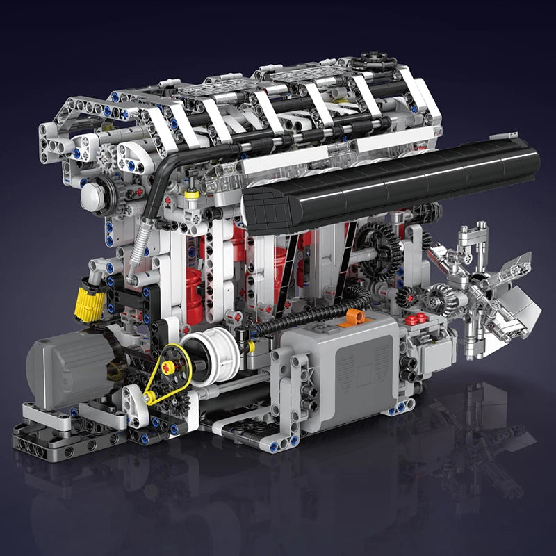Brick MOC Motorised L4 Gasoline Engine | 1786 pcs - Brick Car Merchant