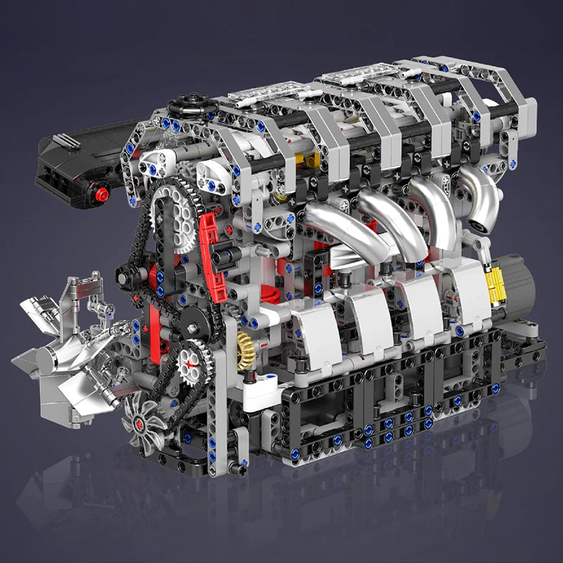 Brick MOC Motorised L4 Gasoline Engine | 1786 pcs - Brick Car Merchant