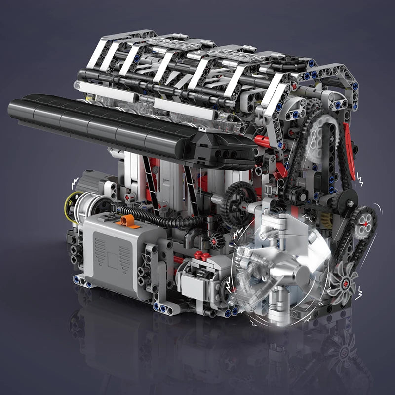 Brick MOC Motorised L4 Gasoline Engine | 1786 pcs - Brick Car Merchant