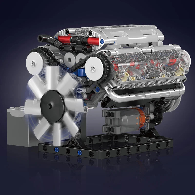Brick MOC Motorised V8 Engine | 534 pcs - Brick Car Merchant