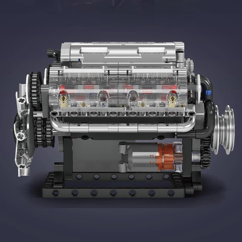Brick MOC Motorised V8 Engine | 534 pcs - Brick Car Merchant