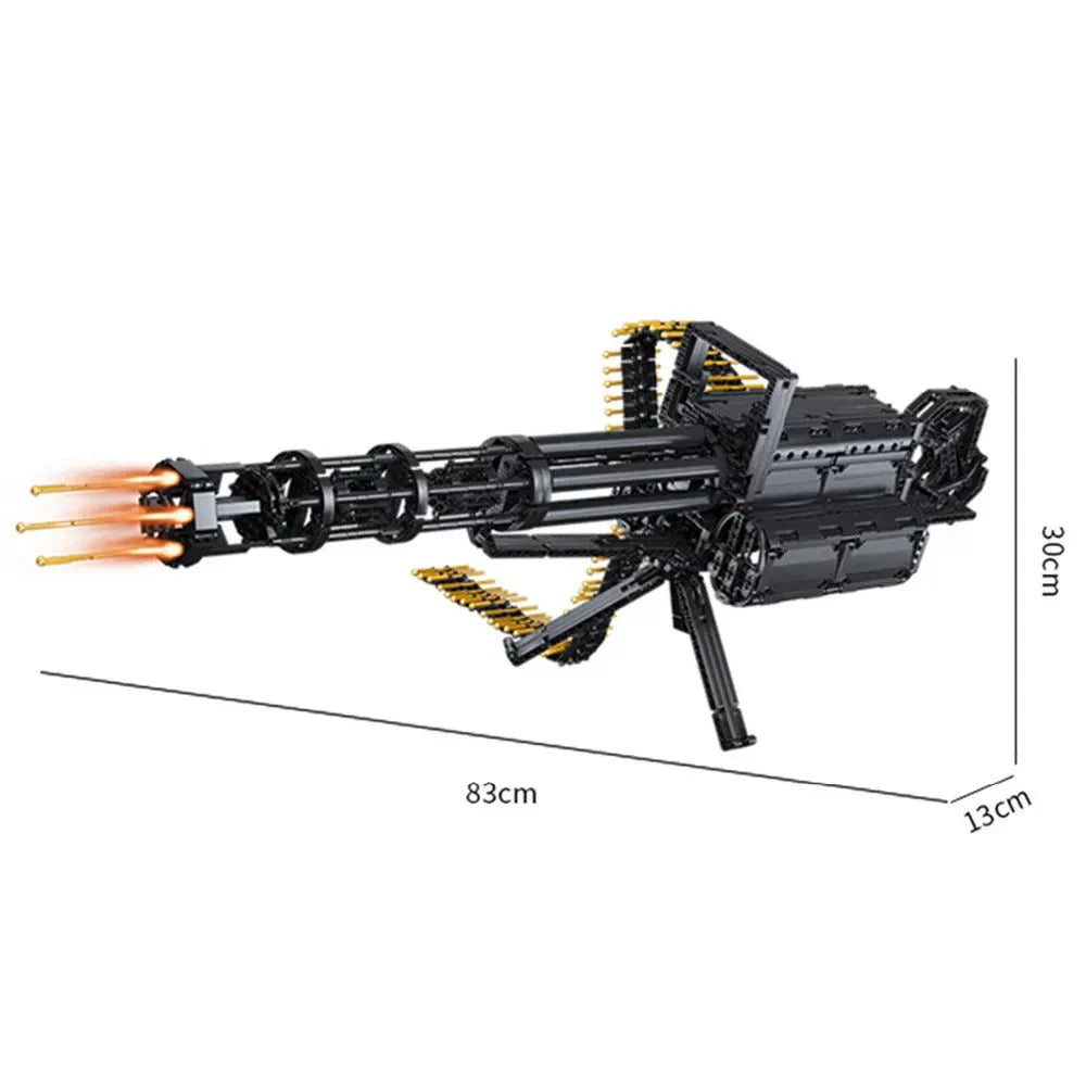 Brick MOC Motorized Military Gatling Cannon | 1524pcs - Brick Car Merchant
