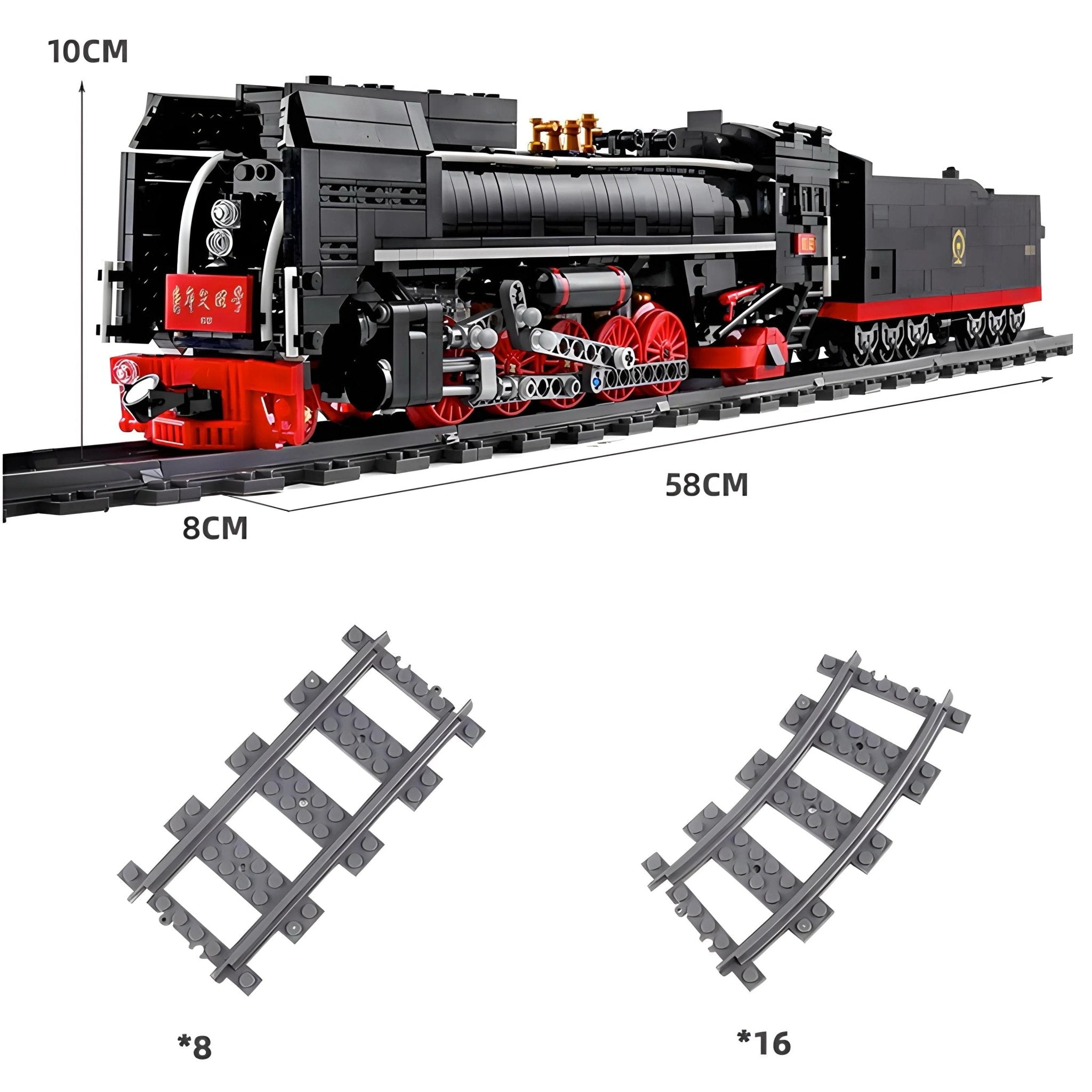Brick MOC Motorized Steam Train | 1552pcs - Brick Car Merchant