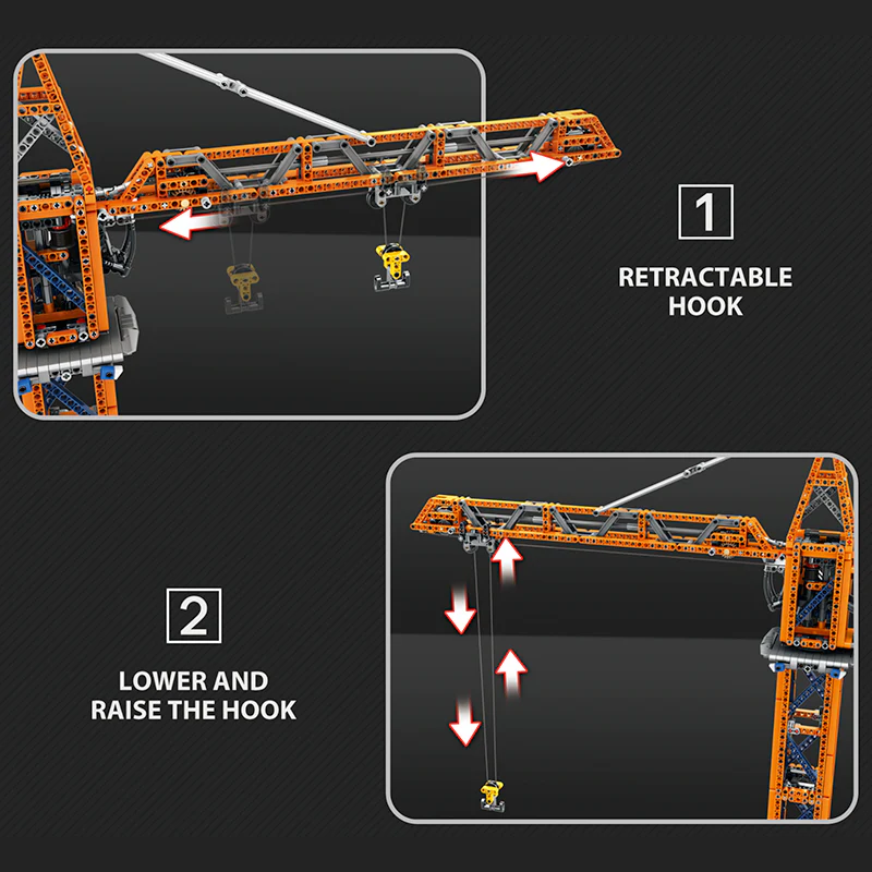 Brick MOC Motorized Tower Crane | 1287pcs - Brick Car Merchant