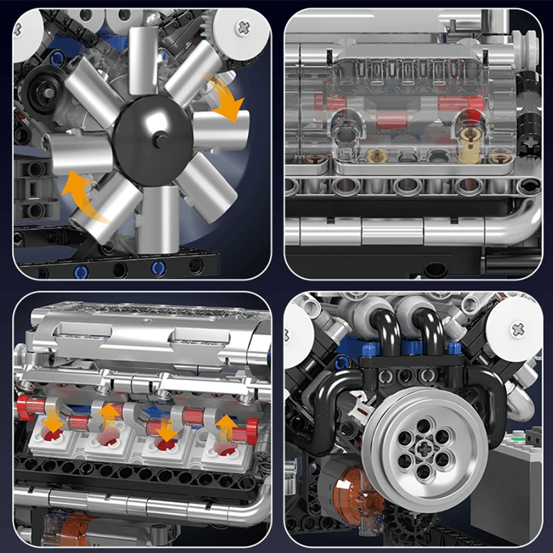 Brick MOC Motorized V8 Muscle Engine | 534pcs - Brick Car Merchant