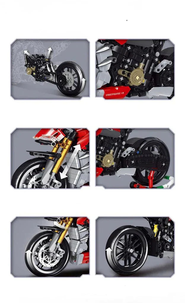 Brick MOC Naked Streetfighter Bike | 827pcs - Brick Car Merchant