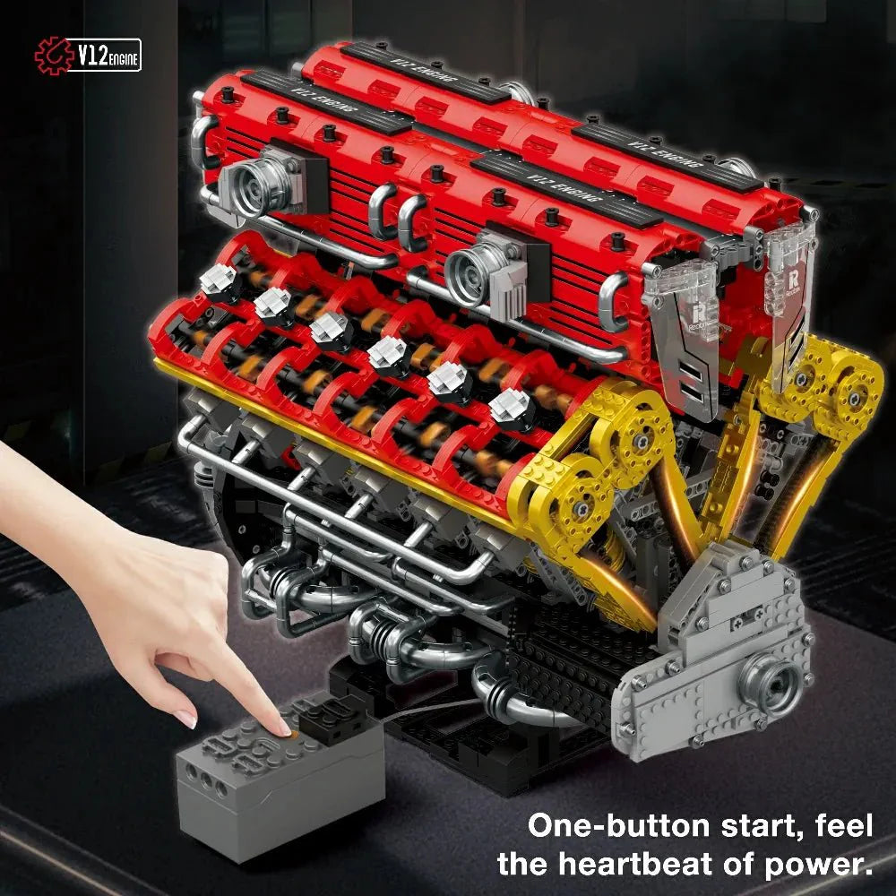 Brick MOC Naturally Aspired V12 Engine | 4719pcs - Brick Car Merchant