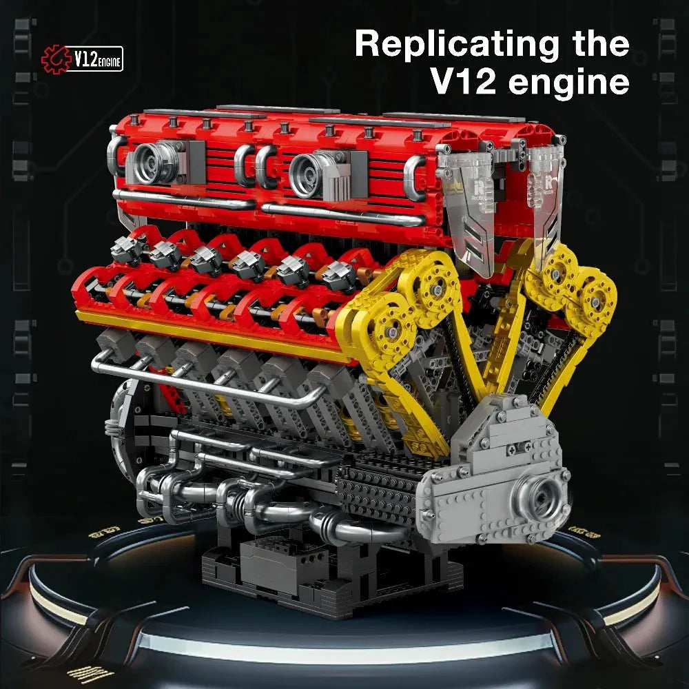 Brick MOC Naturally Aspired V12 Engine | 4719pcs - Brick Car Merchant