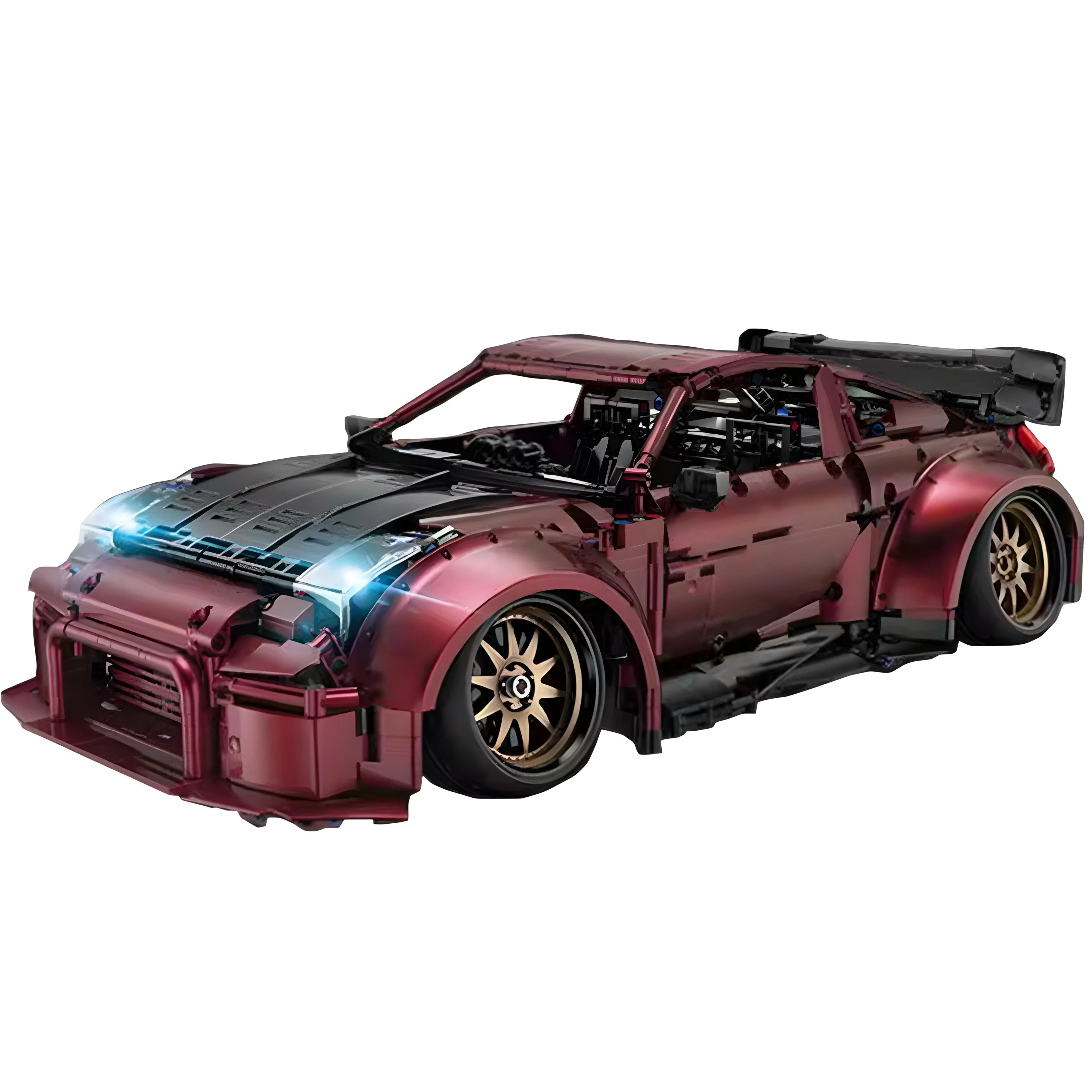 Brick MOC Nissan 350Z GTR Wide Body | Remote Control, Opening Features, Limited Edition, 2238 pcs - Brick Car Merchant